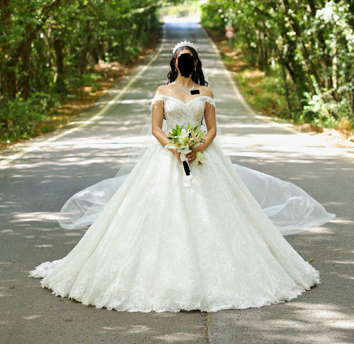 Brautkleid weiß schulterfrei - brautkleid,
