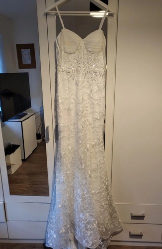 Hochzeitskleid weiß mit - hochzeitskleid, m